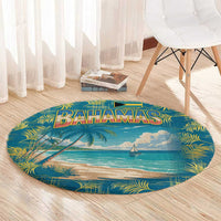 Bahamas Round Carpet with Tropical Beach Sunset Palm Tree Ocean Spirit