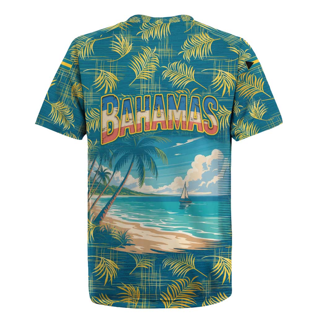 Bahamas Rugby Jersey with Tropical Beach Sunset Palm Tree Ocean Spirit