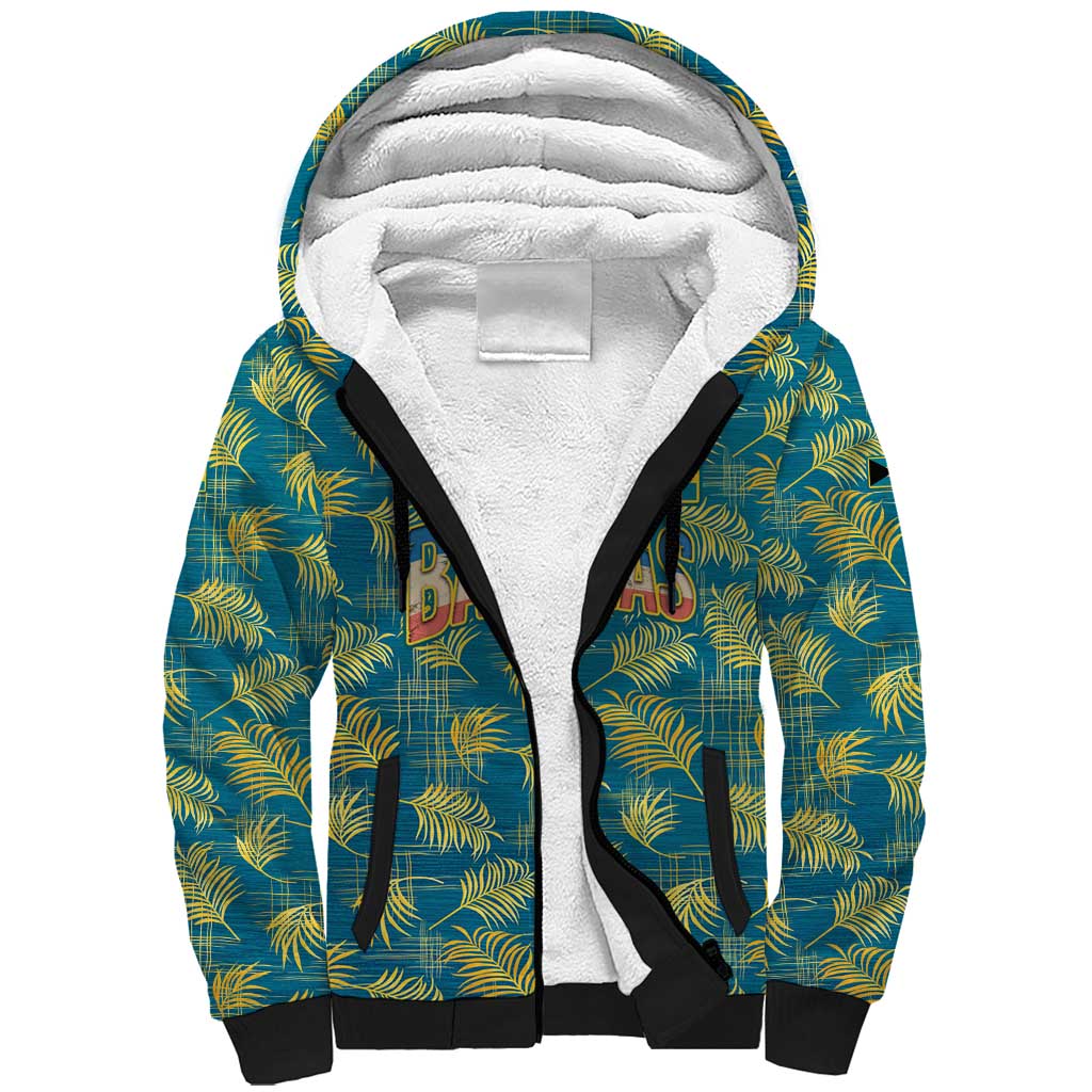 Bahamas Sherpa Hoodie with Tropical Beach Sunset Palm Tree Ocean Spirit