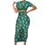 Bahamas Short Sleeve Bodycon Dress with Tropical Beach Sunset Palm Tree Ocean Spirit