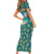 Bahamas Short Sleeve Bodycon Dress with Tropical Beach Sunset Palm Tree Ocean Spirit