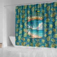 Bahamas Shower Curtain with Tropical Beach Sunset Palm Tree Ocean Spirit