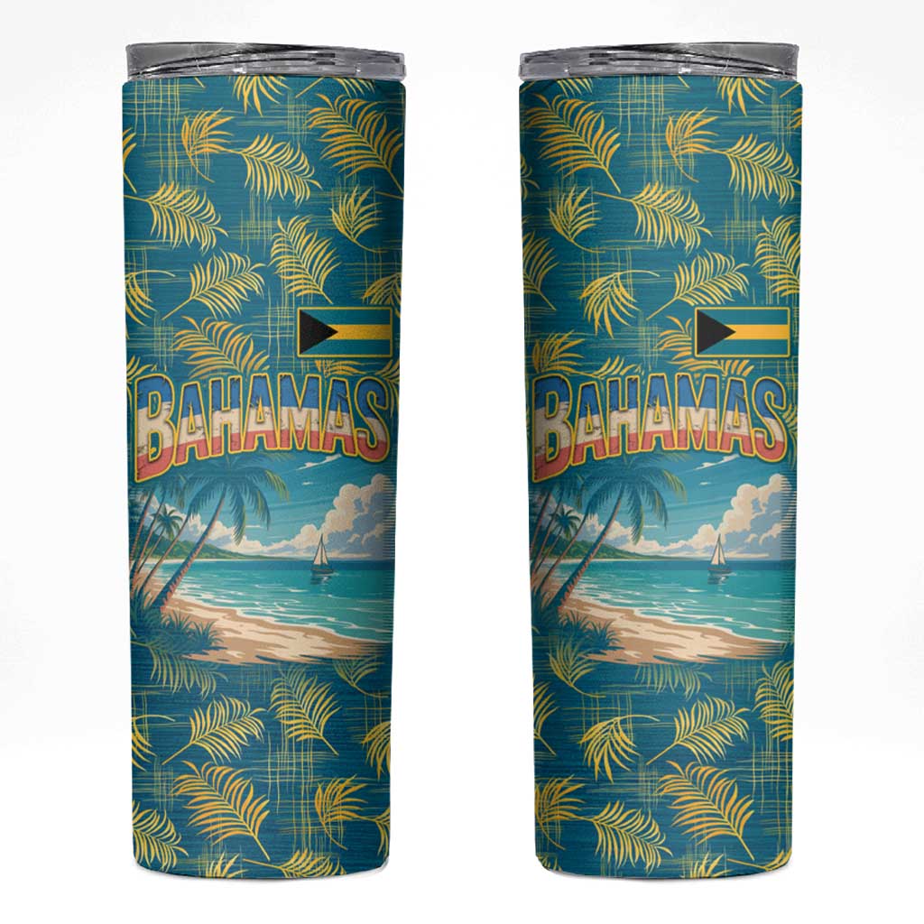Bahamas Skinny Tumbler with Tropical Beach Sunset Palm Tree Ocean Spirit
