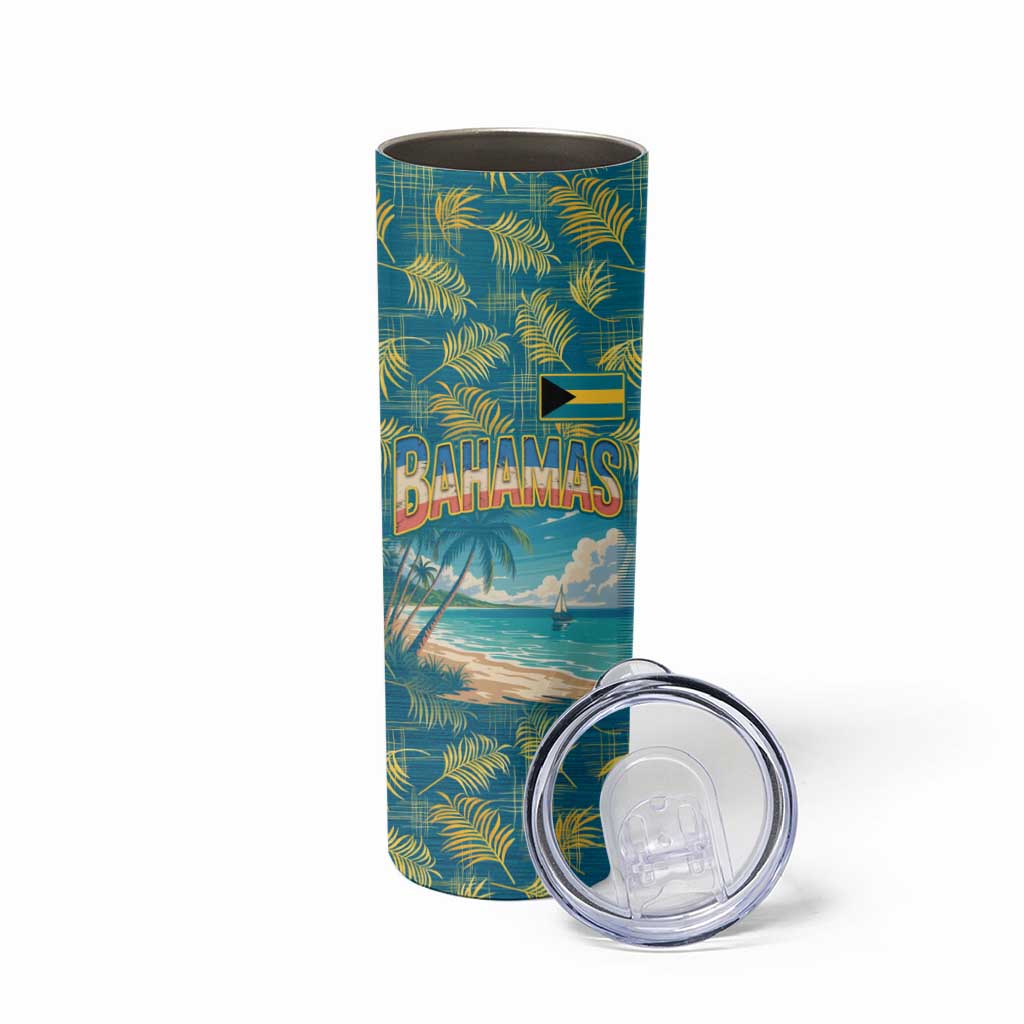 Bahamas Skinny Tumbler with Tropical Beach Sunset Palm Tree Ocean Spirit