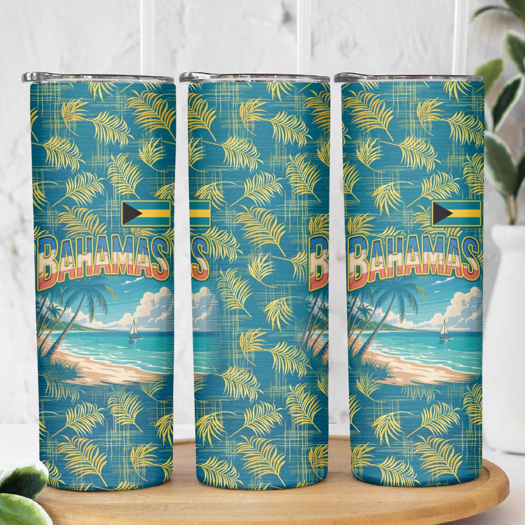 Bahamas Skinny Tumbler with Tropical Beach Sunset Palm Tree Ocean Spirit