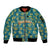 Bahamas Sleeve Zip Bomber Jacket with Tropical Beach Sunset Palm Tree Ocean Spirit