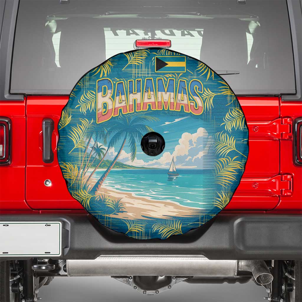 Bahamas Spare Tire Cover with Tropical Beach Sunset Palm Tree Ocean Spirit
