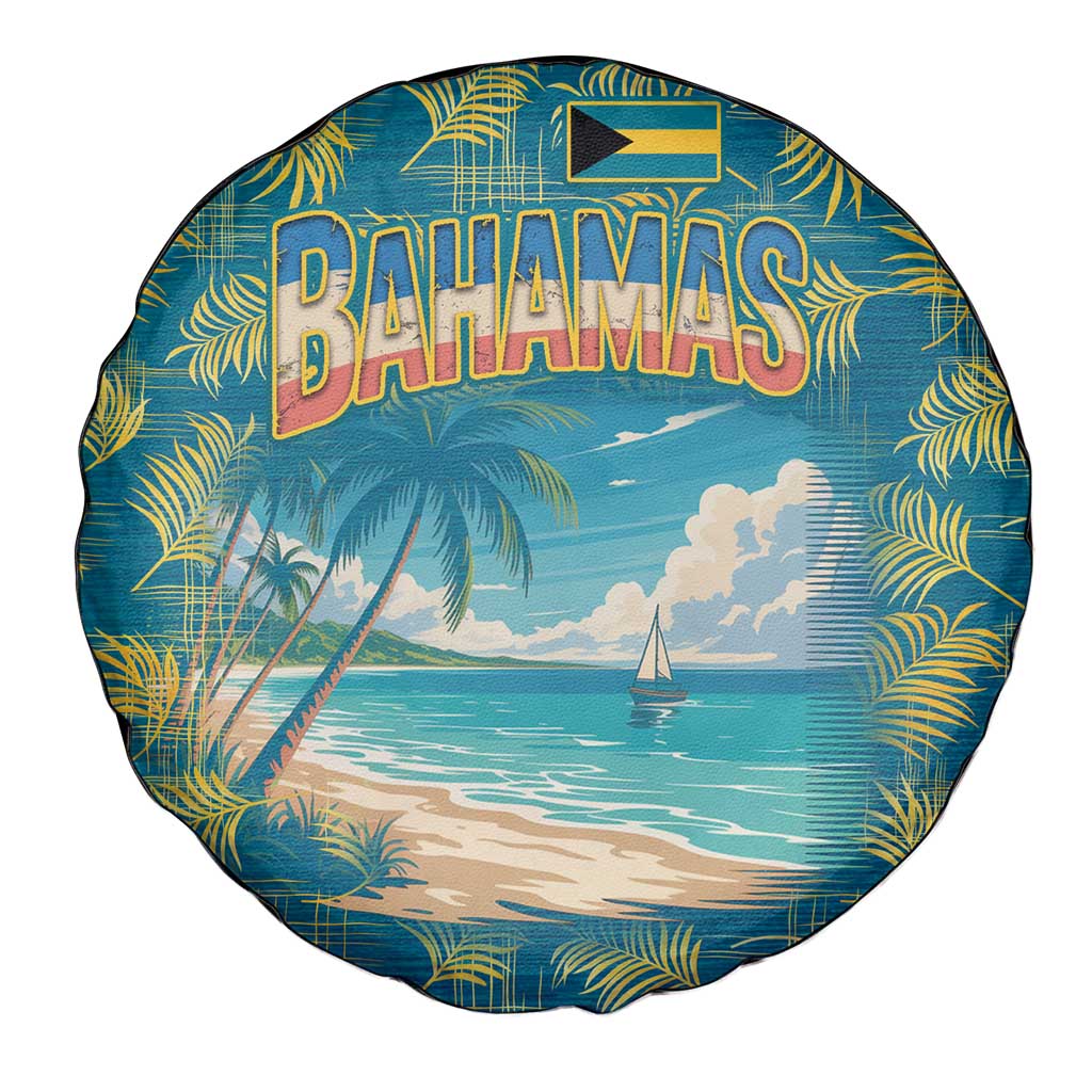 Bahamas Spare Tire Cover with Tropical Beach Sunset Palm Tree Ocean Spirit