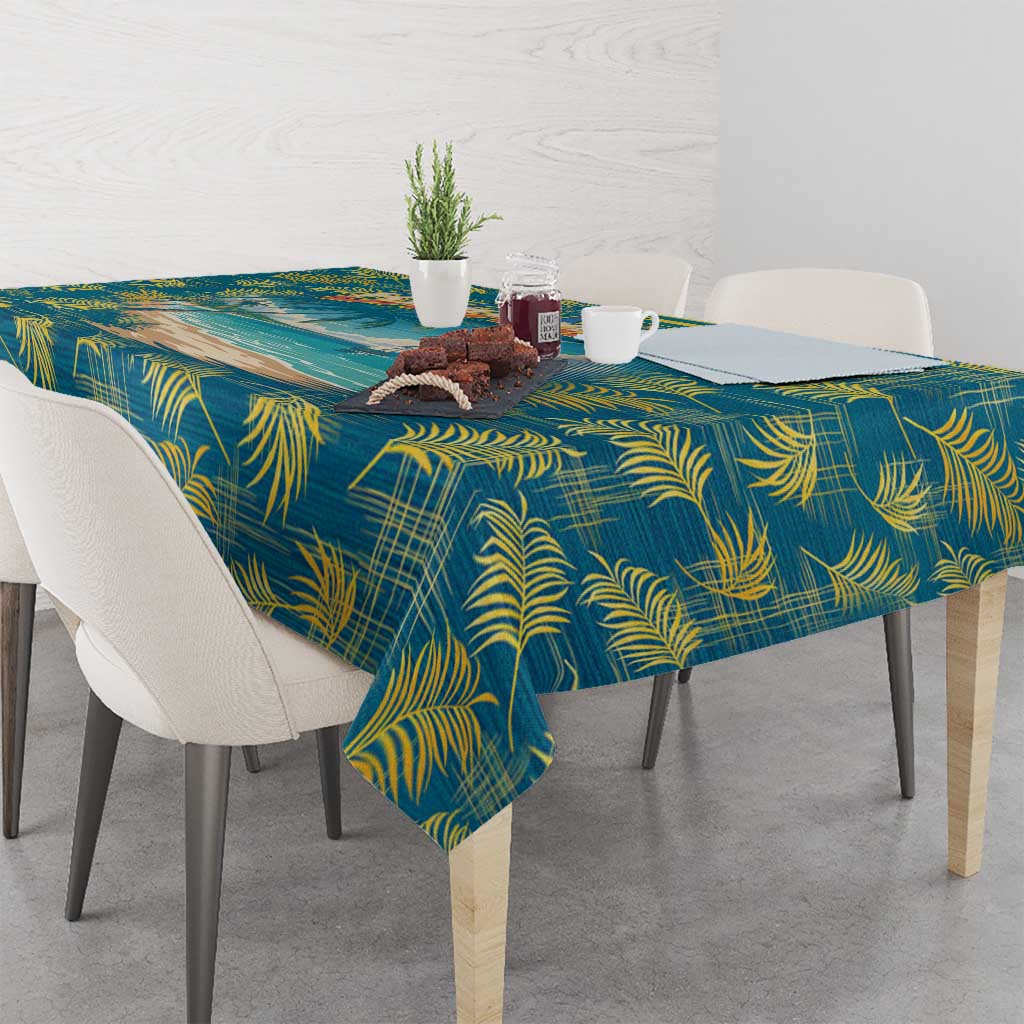 Bahamas Tablecloth with Tropical Beach Sunset Palm Tree Ocean Spirit