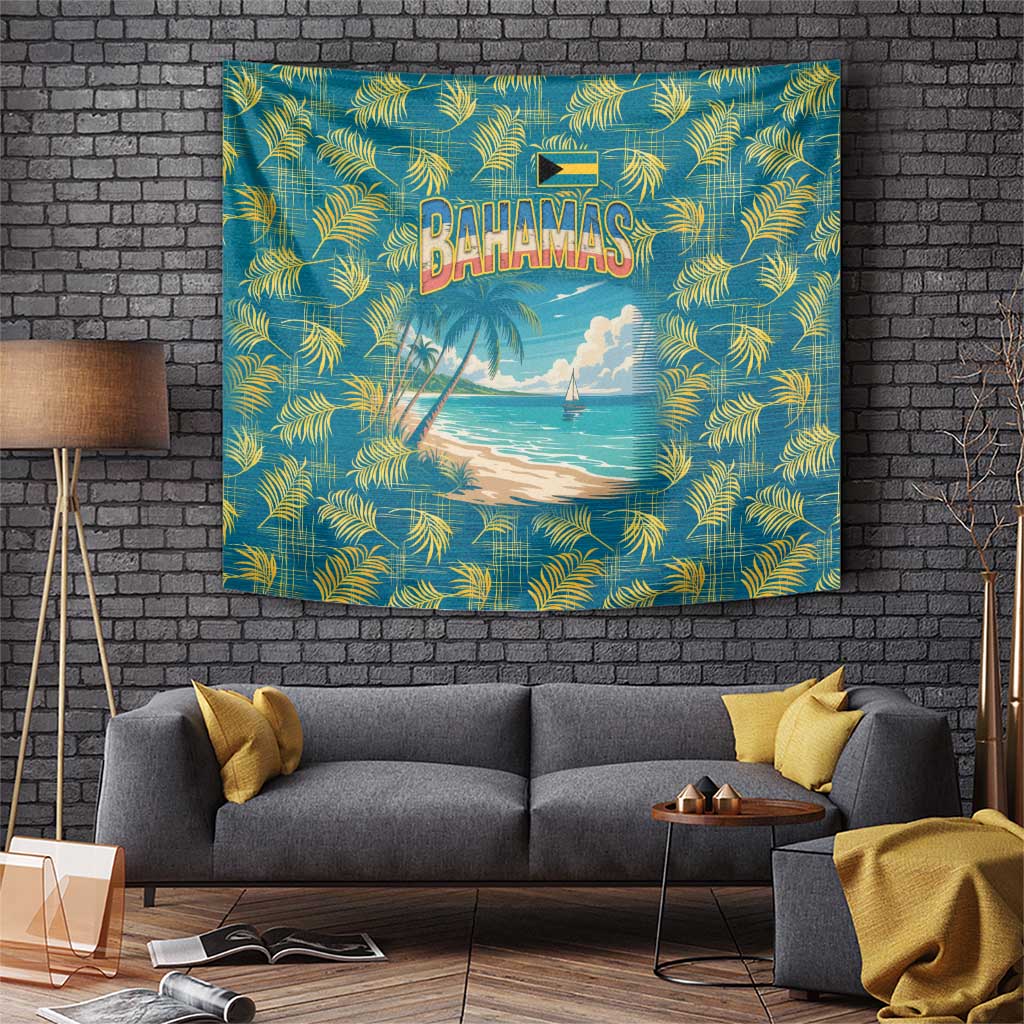Bahamas Tapestry with Tropical Beach Sunset Palm Tree Ocean Spirit