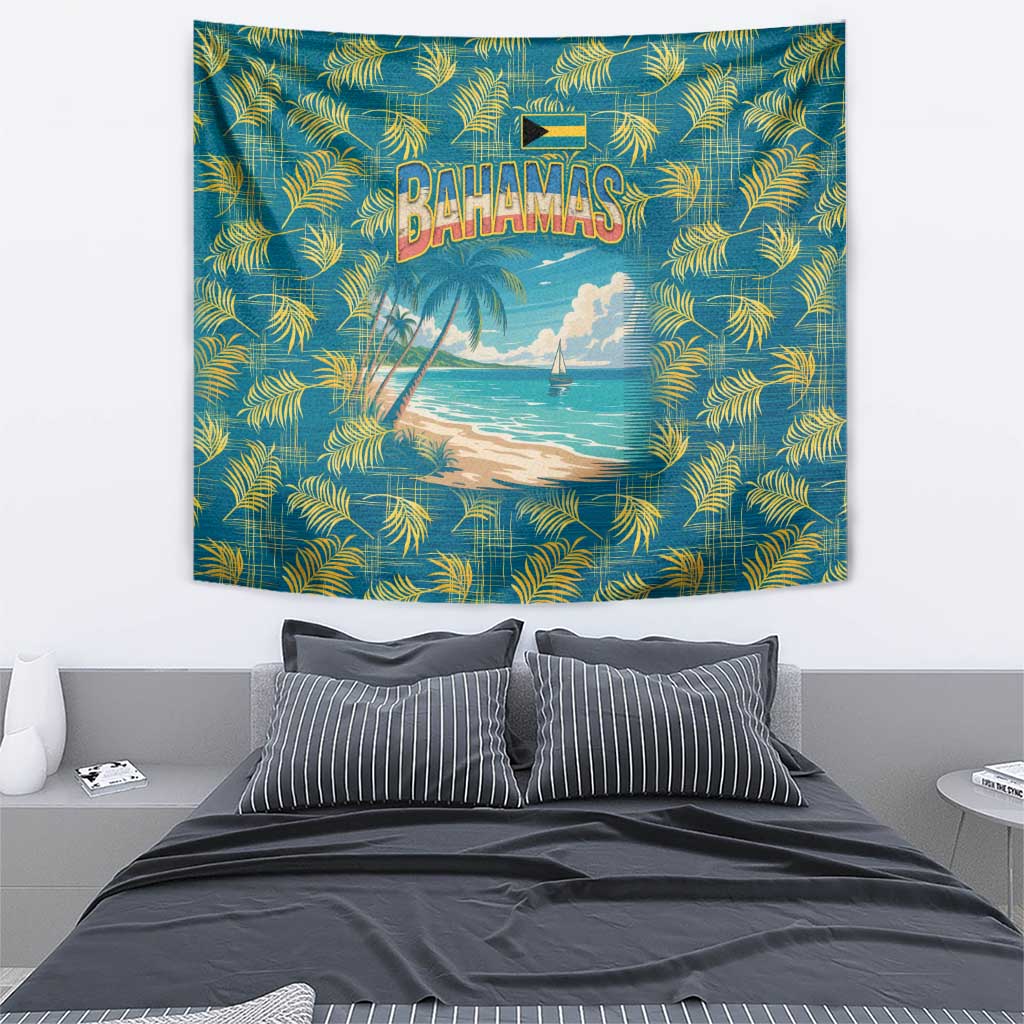 Bahamas Tapestry with Tropical Beach Sunset Palm Tree Ocean Spirit