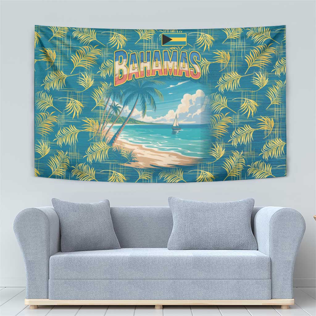 Bahamas Tapestry with Tropical Beach Sunset Palm Tree Ocean Spirit