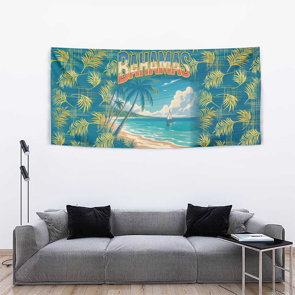 Bahamas Tapestry with Tropical Beach Sunset Palm Tree Ocean Spirit