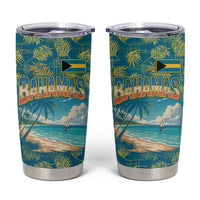 Bahamas Tumbler Cup with Tropical Beach Sunset Palm Tree Ocean Spirit