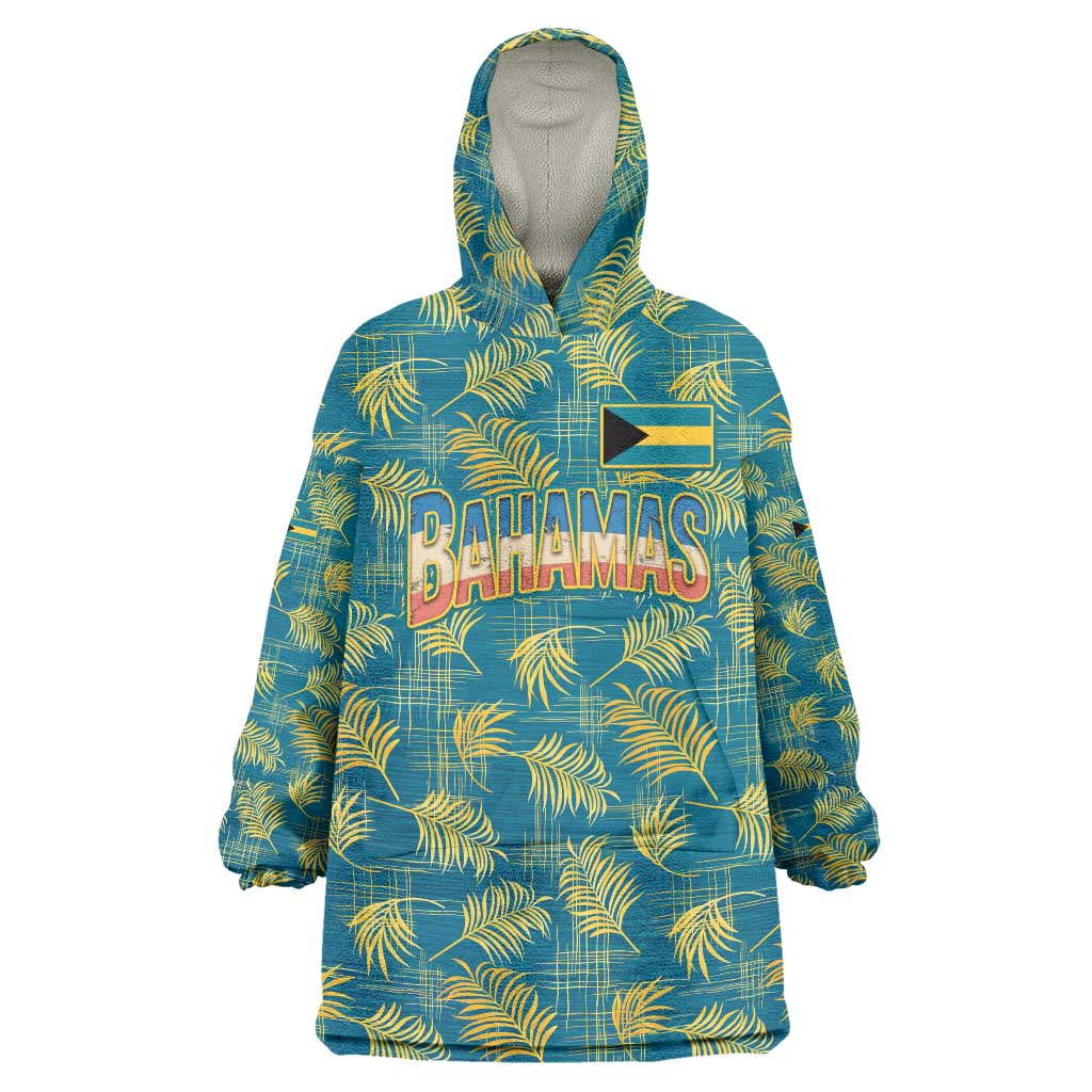 Bahamas Wearable Blanket Hoodie with Tropical Beach Sunset Palm Tree Ocean Spirit