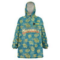Bahamas Wearable Blanket Hoodie with Tropical Beach Sunset Palm Tree Ocean Spirit