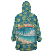 Bahamas Wearable Blanket Hoodie with Tropical Beach Sunset Palm Tree Ocean Spirit