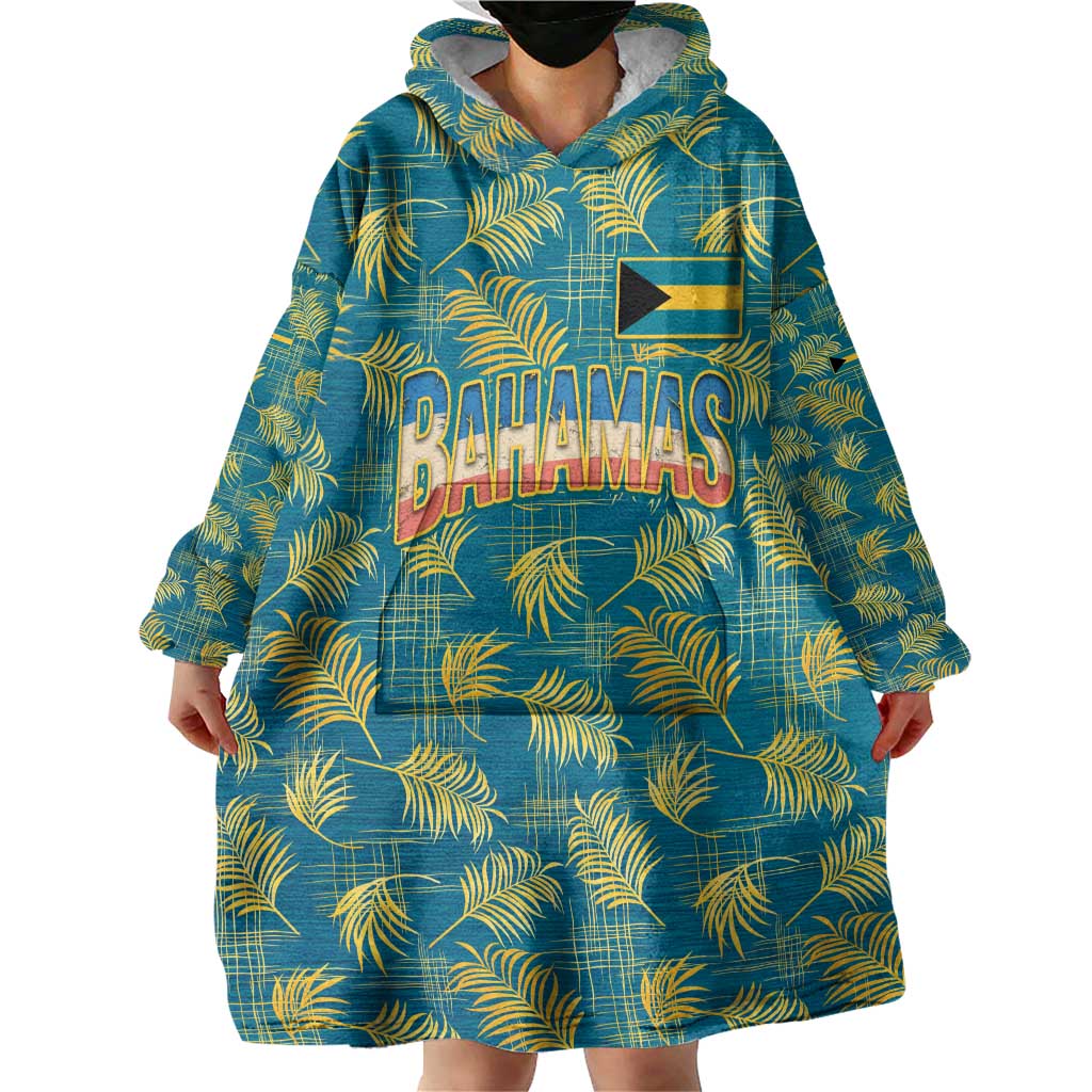 Bahamas Wearable Blanket Hoodie with Tropical Beach Sunset Palm Tree Ocean Spirit