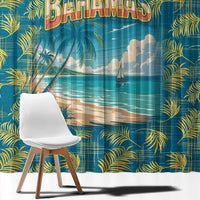 Bahamas Window Curtain with Tropical Beach Sunset Palm Tree Ocean Spirit