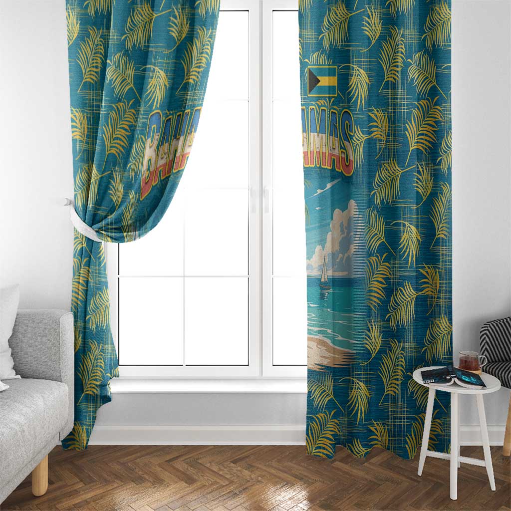 Bahamas Window Curtain with Tropical Beach Sunset Palm Tree Ocean Spirit