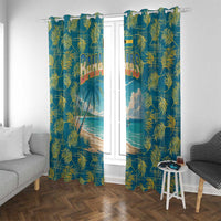 Bahamas Window Curtain with Tropical Beach Sunset Palm Tree Ocean Spirit