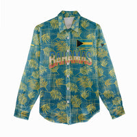 Bahamas Women Casual Shirt with Tropical Beach Sunset Palm Tree Ocean Spirit