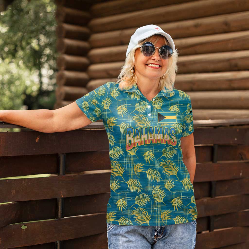 Bahamas Women Polo Shirt with Tropical Beach Sunset Palm Tree Ocean Spirit