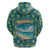 Bahamas Zip Hoodie with Tropical Beach Sunset Palm Tree Ocean Spirit