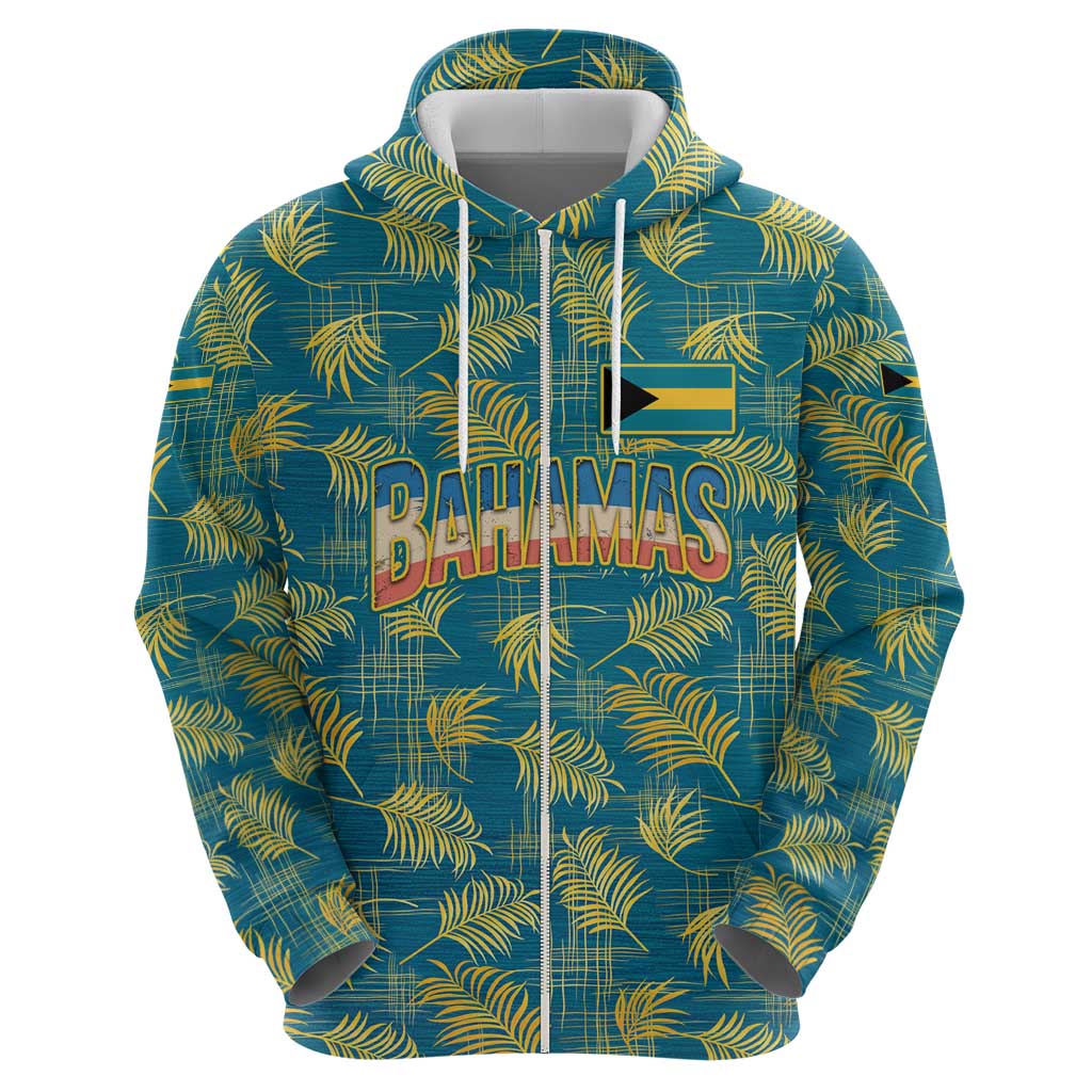 Bahamas Zip Hoodie with Tropical Beach Sunset Palm Tree Ocean Spirit