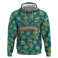 Bahamas Zip Hoodie with Tropical Beach Sunset Palm Tree Ocean Spirit
