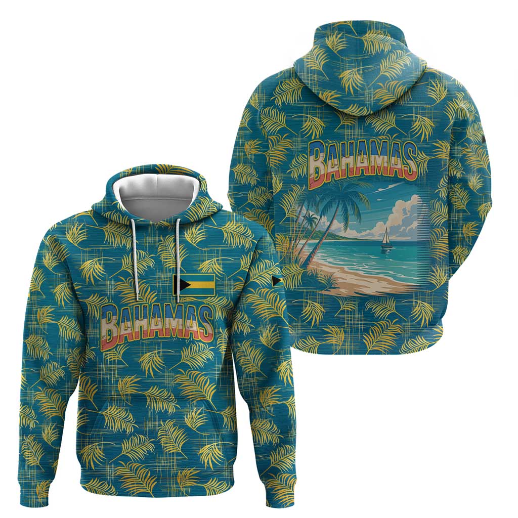 Bahamas Zip Hoodie with Tropical Beach Sunset Palm Tree Ocean Spirit