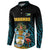 Bahamas Coat of Arms and Flag Button Sweatshirt with Blue Coral Pattern and Marlin Crest - Wonder Print Shop