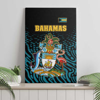 Bahamas Coat of Arms and Flag Canvas Wall Art with Blue Coral Pattern and Marlin Crest - Wonder Print Shop