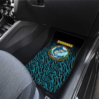 Bahamas Coat of Arms and Flag Car Mats with Blue Coral Pattern and Marlin Crest - Wonder Print Shop