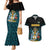 Bahamas Coat of Arms and Flag Couples Matching Mermaid Dress and Hawaiian Shirt with Blue Coral Pattern and Marlin Crest - Wonder Print Shop