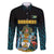 Bahamas Coat of Arms and Flag Family Matching Summer Maxi Dress and Hawaiian Shirt with Blue Coral Pattern and Marlin Crest - Wonder Print Shop