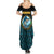 Bahamas Coat of Arms and Flag Family Matching Summer Maxi Dress and Hawaiian Shirt with Blue Coral Pattern and Marlin Crest - Wonder Print Shop