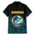 Bahamas Coat of Arms and Flag Family Matching Tank Maxi Dress and Hawaiian Shirt with Blue Coral Pattern and Marlin Crest - Wonder Print Shop