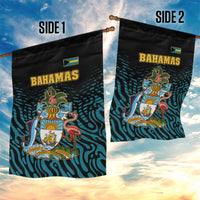 Bahamas Coat of Arms and Flag Garden Flag with Blue Coral Pattern and Marlin Crest - Wonder Print Shop