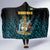 Bahamas Coat of Arms and Flag Hooded Blanket with Blue Coral Pattern and Marlin Crest - Wonder Print Shop
