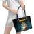 Bahamas Coat of Arms and Flag Leather Tote Bag with Blue Coral Pattern and Marlin Crest - Wonder Print Shop