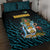 Bahamas Coat of Arms and Flag Quilt Bed Set with Blue Coral Pattern and Marlin Crest - Wonder Print Shop
