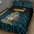 Bahamas Coat of Arms and Flag Quilt Bed Set with Blue Coral Pattern and Marlin Crest - Wonder Print Shop