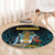 Bahamas Coat of Arms and Flag Round Carpet with Blue Coral Pattern and Marlin Crest - Wonder Print Shop