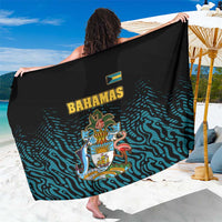 Bahamas Coat of Arms and Flag Sarong with Blue Coral Pattern and Marlin Crest - Wonder Print Shop