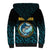 Bahamas Coat of Arms and Flag Sherpa Hoodie with Blue Coral Pattern and Marlin Crest - Wonder Print Shop