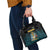 Bahamas Coat of Arms and Flag Shoulder Handbag with Blue Coral Pattern and Marlin Crest - Wonder Print Shop
