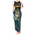 Bahamas Coat of Arms and Flag Tank Maxi Dress with Blue Coral Pattern and Marlin Crest - Wonder Print Shop