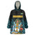 Bahamas Coat of Arms and Flag Wearable Blanket Hoodie with Blue Coral Pattern and Marlin Crest - Wonder Print Shop