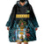 Bahamas Coat of Arms and Flag Wearable Blanket Hoodie with Blue Coral Pattern and Marlin Crest - Wonder Print Shop